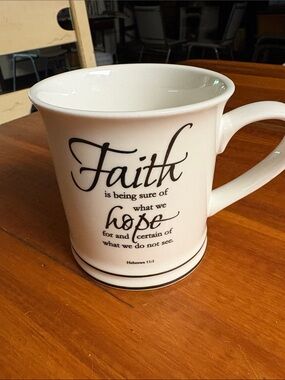 Home Essentials White Ceramic Mug with 'Faith' Inspirational Script
